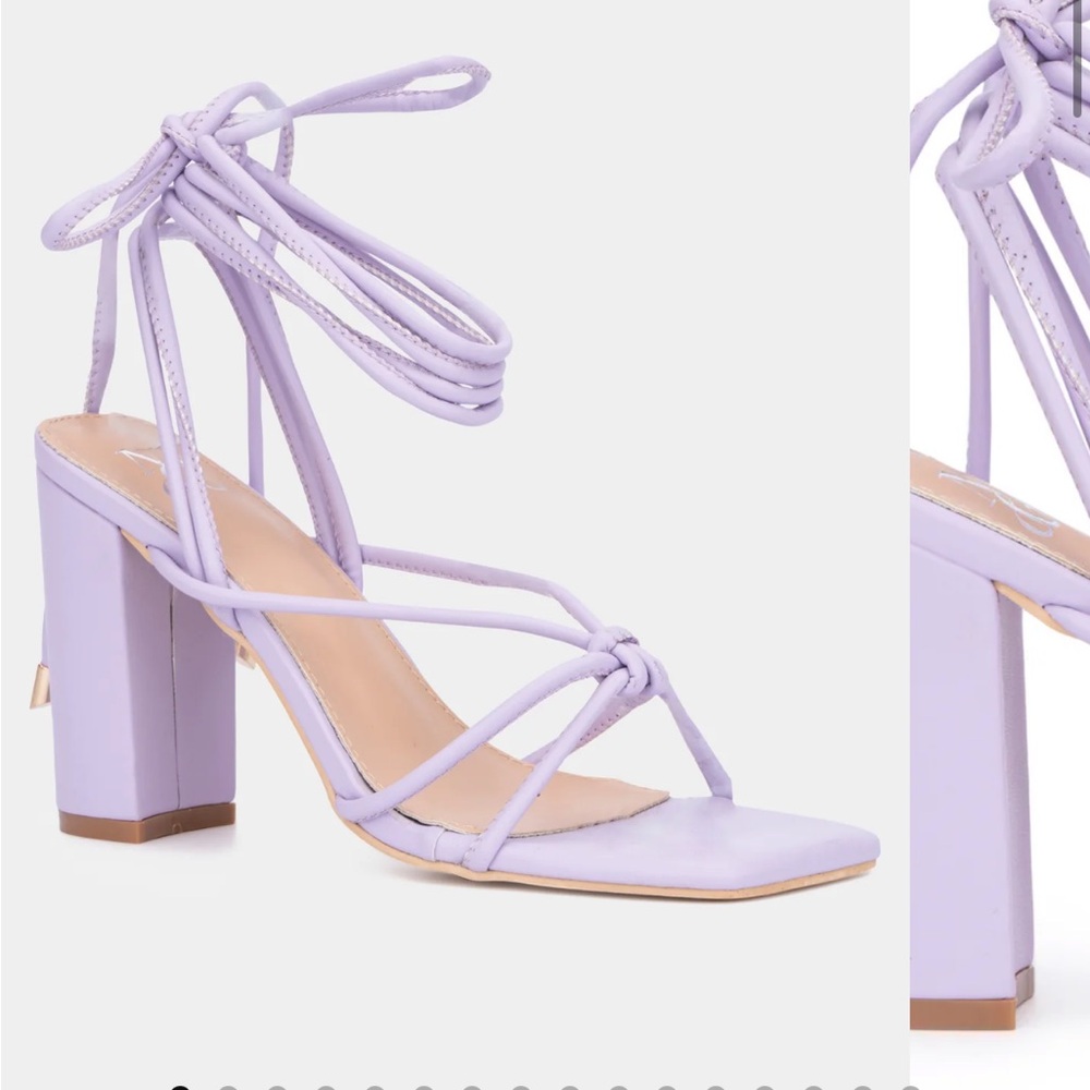 Lavender Strappy Block Heel Sandal - Women